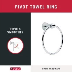 Delta Foundations Towel Ring in Chrome 17 Delta Foundations Towel Ring in Chrome -Bathroom Accessories Sales chrome delta towel rings fnd46 pc fa 1000