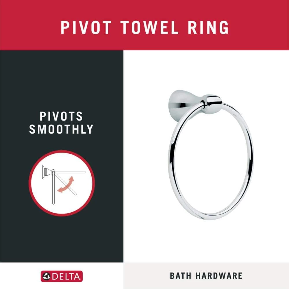 Delta Foundations Towel Ring in Chrome 9 Delta Foundations Towel Ring in Chrome - Image 9
