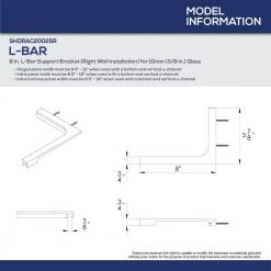 DreamLine L-Bar Support Brackets for 10 mm (3/8 in.) Glass in Chrome (2-Pack) -Bathroom Accessories Sales chrome dreamline bathtub accessories shdrac2002501 4f 1000