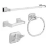 Franklin Brass Futura 4-Piece Bath Hardware Set in Chrome with Towel Ring Toilet Paper Holder Towel Hook and 24 in. Towel Bar