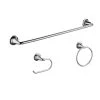 Glacier Bay Constructor 3-Piece Bath Hardware Set with Expandable Towel Bar, Towel Ring, and Toilet Paper Holder in Chrome
