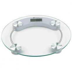 Home Basics Glass Bathroom Round Digital Scale in Chrome