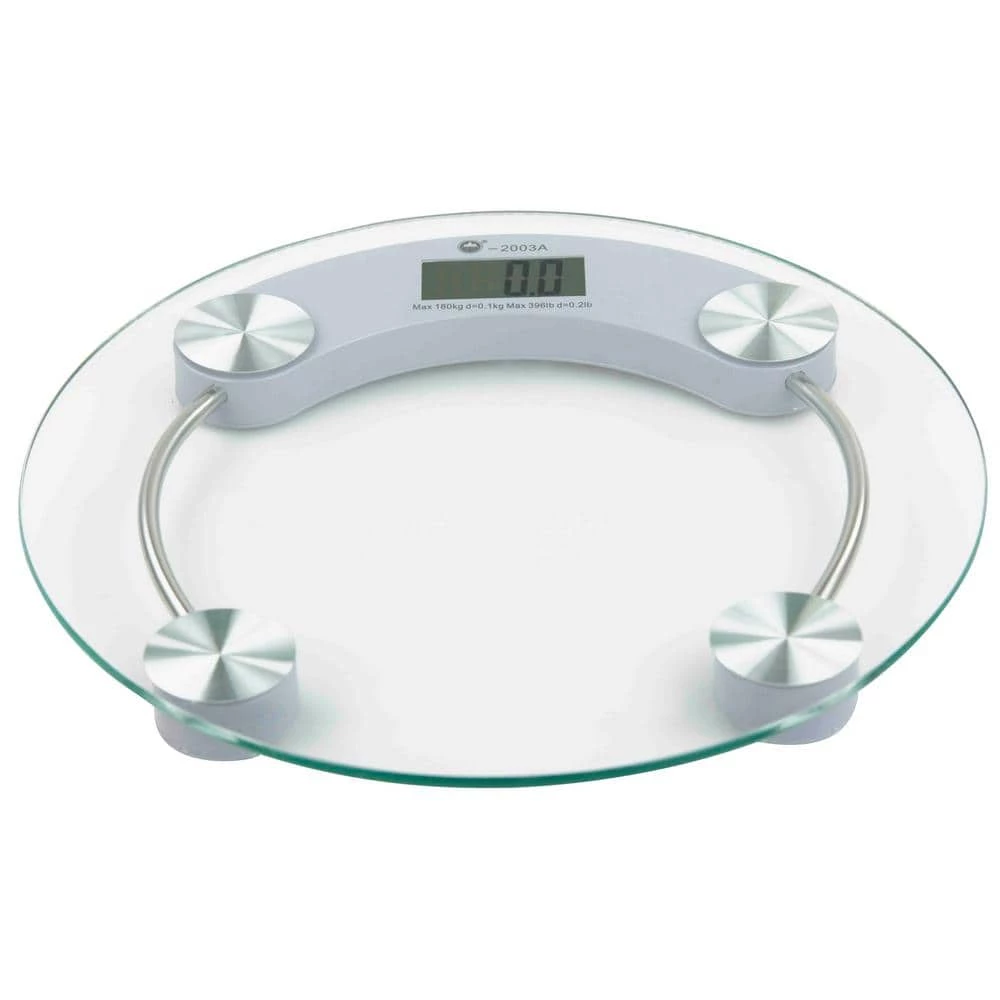 Home Basics Glass Bathroom Round Digital Scale in Chrome 1 Home Basics Glass Bathroom Round Digital Scale in Chrome