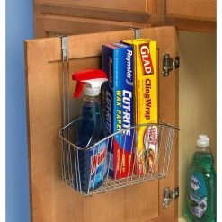 Spectrum Contempo 10.5 in. W x 6.375 in. D x 14 in. H Over the Cabinet Large Basket in Chrome -Bathroom Accessories Sales chrome spectrum makeup organizers 91170 31 1000