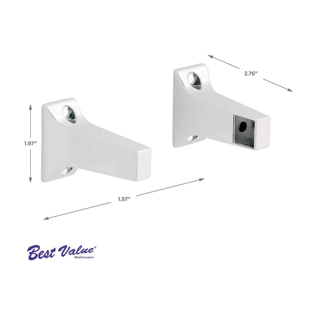 PRIVATE BRAND UNBRANDED Centura Towel Bar Posts in Chrome 2 PRIVATE BRAND UNBRANDED Centura Towel Bar Posts in Chrome - Image 2