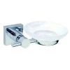 No Drilling Required Hukk Wall Mount Soap Dish Holder with Frosted Glass in Chrome