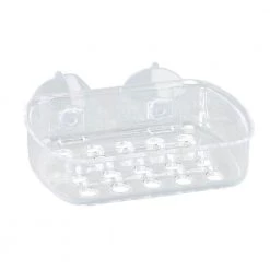 Bath Bliss Small Soap Dish with Suction in Clear