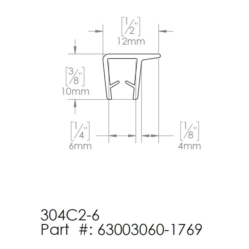 DreamLine 69-5/8 in. L Clear Vinyl Seal with a Flexible Fin for 1/4 in. Glass Shower Door 3 DreamLine 69-5/8 in. L Clear Vinyl Seal with a Flexible Fin for 1/4 in. Glass Shower Door - Image 3