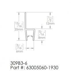 DreamLine 76 in. L Clear Vinyl Seal with a Flexible Fin for 1/4 in. Glass Shower Door -Bathroom Accessories Sales clear dreamline bathtub accessories 63005060 1930 40 1000