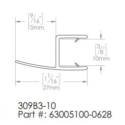 DreamLine 24-3/4 in. L Clear Bottom Sweep Vinyl for 3/8 in. Glass Shower Door -Bathroom Accessories Sales clear dreamline bathtub accessories 63005100 0628 40 1000