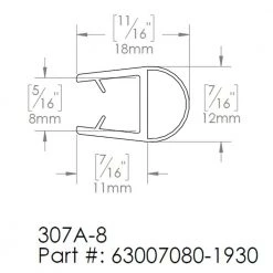 DreamLine 76 in. L Clear Bumper Seal for 5/16 in. (8 mm) Glass Shower Door -Bathroom Accessories Sales clear dreamline bathtub accessories 63007080 1930 40 1000