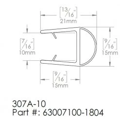 DreamLine 71 in. L Clear Bumper Seal for 3/8 in. Glass Shower Door -Bathroom Accessories Sales clear dreamline bathtub accessories 63007100 1804 40 1000