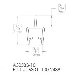 DreamLine 96 in. L Clear Vinyl Seal with a Flexible Fin for 3/8 in. Glass Shower Door -Bathroom Accessories Sales clear dreamline bathtub accessories 63011100 2438 40 1000