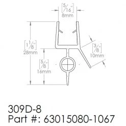 DreamLine 42 in. L Clear Bottom Vinyl Sweep with a Deflector for 5/16 in. (8 mm) Glass Shower Door -Bathroom Accessories Sales clear dreamline bathtub accessories 63015080 1067 40 1000