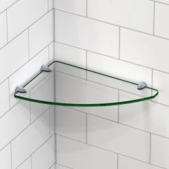 DreamLine 12 in. x 8 in. Corner Glass Shelf in Satin Black -Bathroom Accessories Sales clear glass satin black dreamline bathtub accessories glsh 4100 09 c3 1000