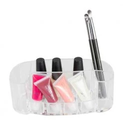 Home Basics Oval Cosmetic Organizer in Clear