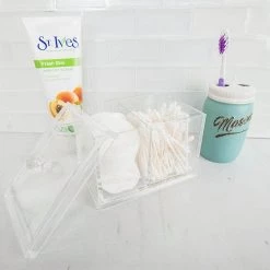 Home Basics 5.5 in. x 4.25 in. x 3.62 in. Clear Cosmetic Organizer 9 Home Basics 5.5 in. x 4.25 in. x 3.62 in. Clear Cosmetic Organizer -Bathroom Accessories Sales clear home basics makeup organizers mh41091 31 1000