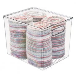 IDesign Linus Binz 10 in. x 8 in. x 8 in. in Clear 6 IDesign Linus Binz 10 in. x 8 in. x 8 in. in Clear -Bathroom Accessories Sales clear idesign makeup organizers 64418cx 4f 1000