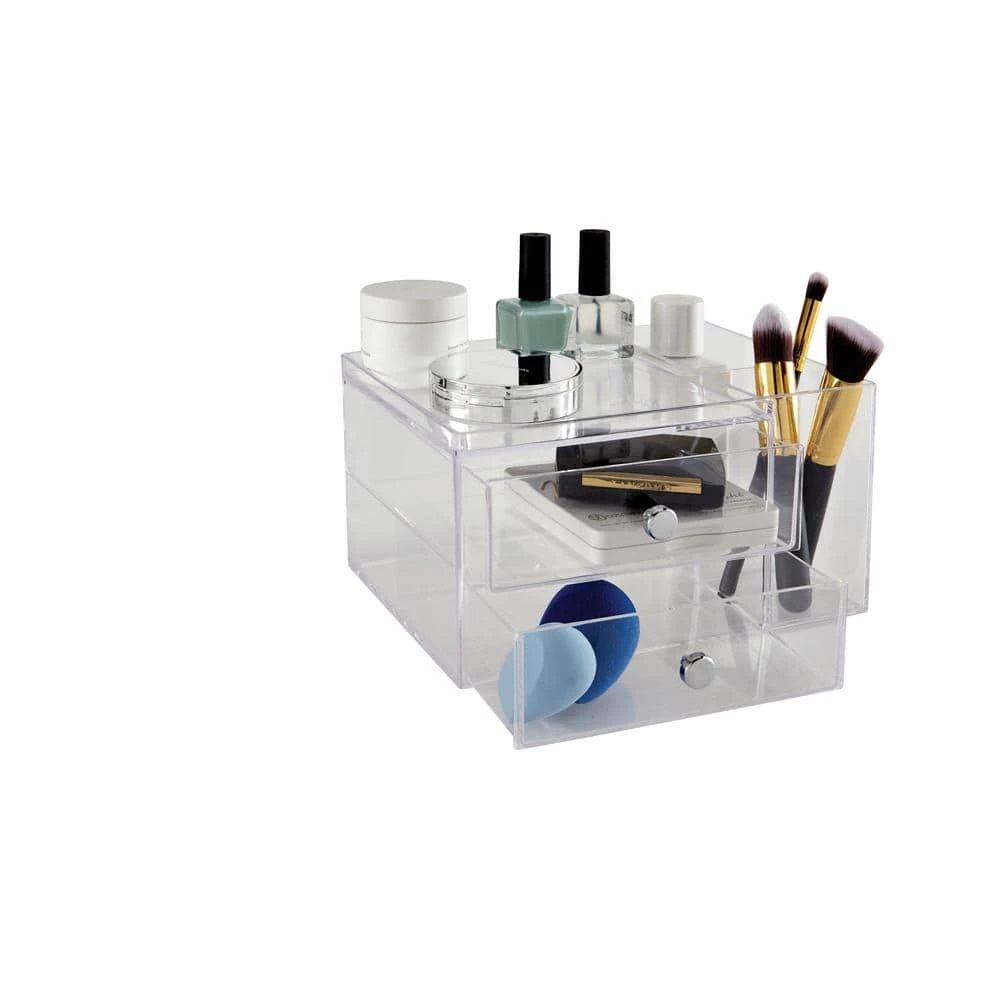 InterDesign 7 in. D x 5 in. H x 9 in. W Clear Plastic Cube Storage Bin 3 InterDesign 7 in. D x 5 in. H x 9 in. W Clear Plastic Cube Storage Bin - Image 3