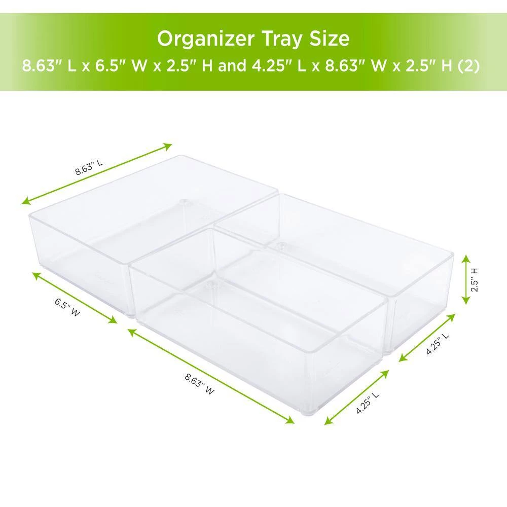 Kenney Storage Made Simple Bathroom Countertop Organizer Tray Set in Clear (Set of 6) 4 Kenney Storage Made Simple Bathroom Countertop Organizer Tray Set in Clear (Set of 6) - Image 4