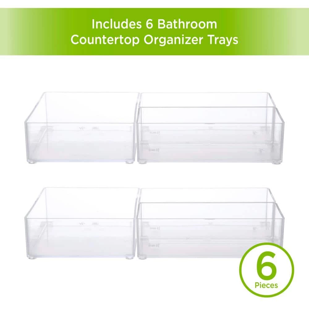 Kenney Storage Made Simple Bathroom Countertop Organizer Tray Set in Clear (Set of 6) 2 Kenney Storage Made Simple Bathroom Countertop Organizer Tray Set in Clear (Set of 6) - Image 2