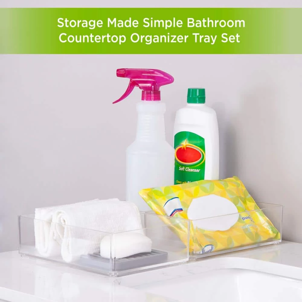 Kenney Storage Made Simple Bathroom Countertop Organizer Tray Set in Clear (Set of 6) 3 Kenney Storage Made Simple Bathroom Countertop Organizer Tray Set in Clear (Set of 6) - Image 3