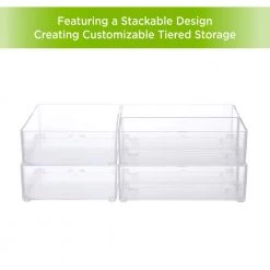 Kenney Storage Made Simple Bathroom Countertop Organizer Tray Set in Clear (Set of 6) 14 Kenney Storage Made Simple Bathroom Countertop Organizer Tray Set in Clear (Set of 6) -Bathroom Accessories Sales clear kenney makeup organizers kn68030v1p2rem fa 1000