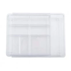 Kenney Storage Made Simple Expandable Drawer Organizer Tray, 8 Compartments in Clear (Set of 2) 9 Kenney Storage Made Simple Expandable Drawer Organizer Tray, 8 Compartments in Clear (Set of 2) -Bathroom Accessories Sales clear kenney makeup organizers kn68051v1p2rem 1f 1000