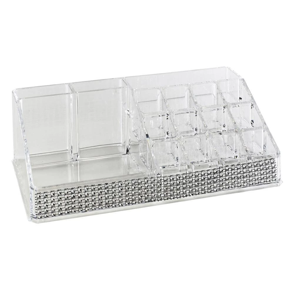 Laura Ashley 8.58 in. x 4.96 in. x 3.15 in. 16 Section Cosmetic and Jewelry Holder in Pave Diamond Design 2 Laura Ashley 8.58 in. x 4.96 in. x 3.15 in. 16 Section Cosmetic and Jewelry Holder in Pave Diamond Design - Image 2