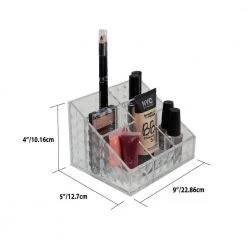 Unbranded Beveled Shatter-Resistant Plastic 7-Compartment Square Cosmetic Organizer in Clear -Bathroom Accessories Sales clear makeup organizers hdc51512 44 1000