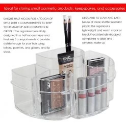 Unbranded Half Moon Shatter-Resistant Plastic Cosmetic Organizer in Clear 9 Unbranded Half Moon Shatter-Resistant Plastic Cosmetic Organizer in Clear -Bathroom Accessories Sales clear makeup organizers hdc51513 44 1000