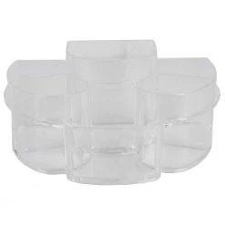 Unbranded Half Moon Shatter-Resistant Plastic Cosmetic Organizer in Clear