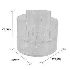 Unbranded Round Shatter-Resistant 5-Compartment Plastic Compact Cosmetic Organizer in Clear -Bathroom Accessories Sales clear makeup organizers hdc51514 4f 1000