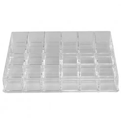 Unbranded 24-Compartment Transparent Plastic Cosmetic Makeup and Nail Polish Storage Organizer Holder in Clear