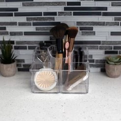 Unbranded 4-Divided Compartment Extra Large Capacity Makeup Cosmetic Holder Storage Organizer in Clear -Bathroom Accessories Sales clear makeup organizers hdc62923 1f 1000