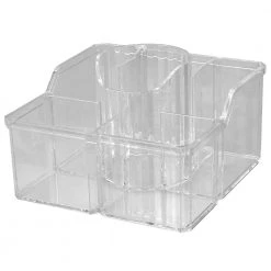 Unbranded 4-Divided Compartment Extra Large Capacity Makeup Cosmetic Holder Storage Organizer in Clear -Bathroom Accessories Sales clear makeup organizers hdc62923 4f 1000