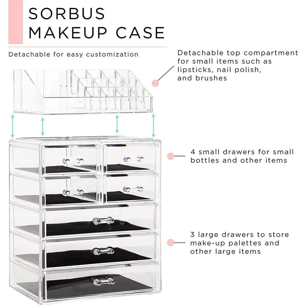Unbranded Sorbus 6.25 in. x 14.25 in. 1-Cube Cosmetic Organizer in Acrylic 2 Unbranded Sorbus 6.25 in. x 14.25 in. 1-Cube Cosmetic Organizer in Acrylic - Image 2