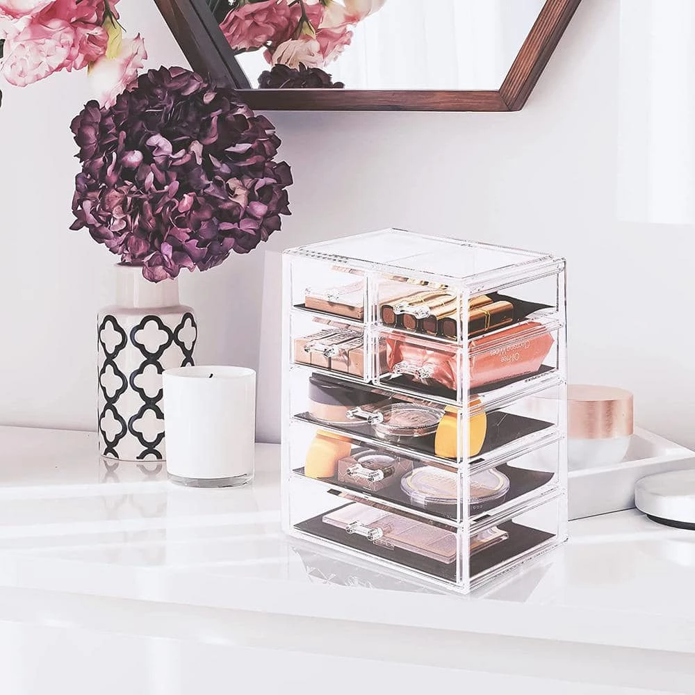 Unbranded Sorbus 11.25 in. W x 6.25 in. H 1-Cube Cosmetic Organizer in Acrylic 2 Unbranded Sorbus 11.25 in. W x 6.25 in. H 1-Cube Cosmetic Organizer in Acrylic - Image 2