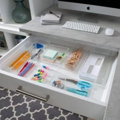 Simplify Long Rectangular Drawer Organizer in Clear -Bathroom Accessories Sales clear simplify bathroom storage containers 24017 1f 1000