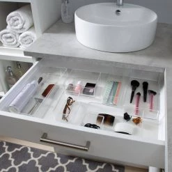 Simplify Long Rectangular Drawer Organizer in Clear -Bathroom Accessories Sales clear simplify bathroom storage containers 24017 44 1000