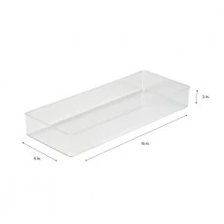 Simplify Long Rectangular Drawer Organizer in Clear -Bathroom Accessories Sales clear simplify bathroom storage containers 24017 fa 1000