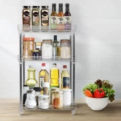 Sorbus Bathroom Vanity Counter Organizer with 3 Tier Standing Rack Storage Shelf in Clear BPA-Free Plastic -Bathroom Accessories Sales clear sorbus makeup organizers acr shl2 44 1000