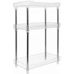 Sorbus Bathroom Vanity Counter Organizer with 3 Tier Standing Rack Storage Shelf in Clear BPA-Free Plastic