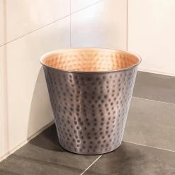Monarch Abode Monarch Hand Hammered Metal Waste Basket in Copper -Bathroom Accessories Sales copper monarch abode bathroom trash cans 19628 44 1000