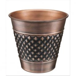 Monarch Abode Handcrafted Geometric Metal Wastebasket (Copper Finish)