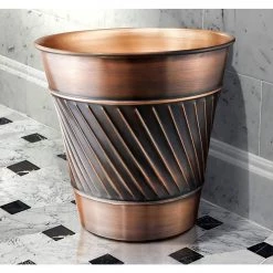 Monarch Abode Handcrafted Crest and Wave Embossed Metal Wastebasket (Antique Copper Finish) 11 Monarch Abode Handcrafted Crest and Wave Embossed Metal Wastebasket (Antique Copper Finish) -Bathroom Accessories Sales copper monarch abode bathroom trash cans 39628 4f 1000