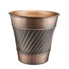 Monarch Abode Handcrafted Crest and Wave Embossed Metal Wastebasket (Antique Copper Finish)