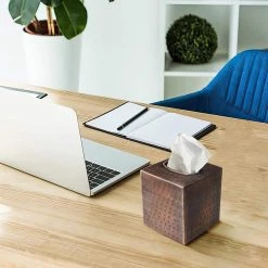 Monarch Abode Monarch Hand Hammered Metal Tissue Box Cover in Copper -Bathroom Accessories Sales copper monarch abode tissue box covers 19627 fa 1000