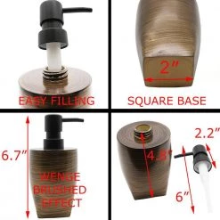 Unbranded 4-Pieces Bath Accessory Set with Soap Pump, Tumbler, Soap Dish and Toilet Brush Holder in Gold Polyresin Wenge -Bathroom Accessories Sales gold bathroom accessory sets set4wenge fa 1000