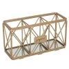 Home Details 3 Compartment Cosmetic Brush Pencil Holder in Satin Gold